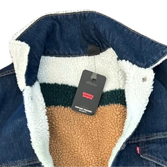 LEVI’S PREMIUM REVERSIBLE VINTAGE RELAXED FIT SHERPA TRUCKER JACKET A31760000 - Picture 9 of 16